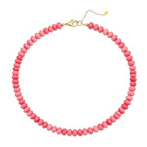 NEW ACCESSORY CONCIERGE women's sangria collar beaded necklace in pink/red